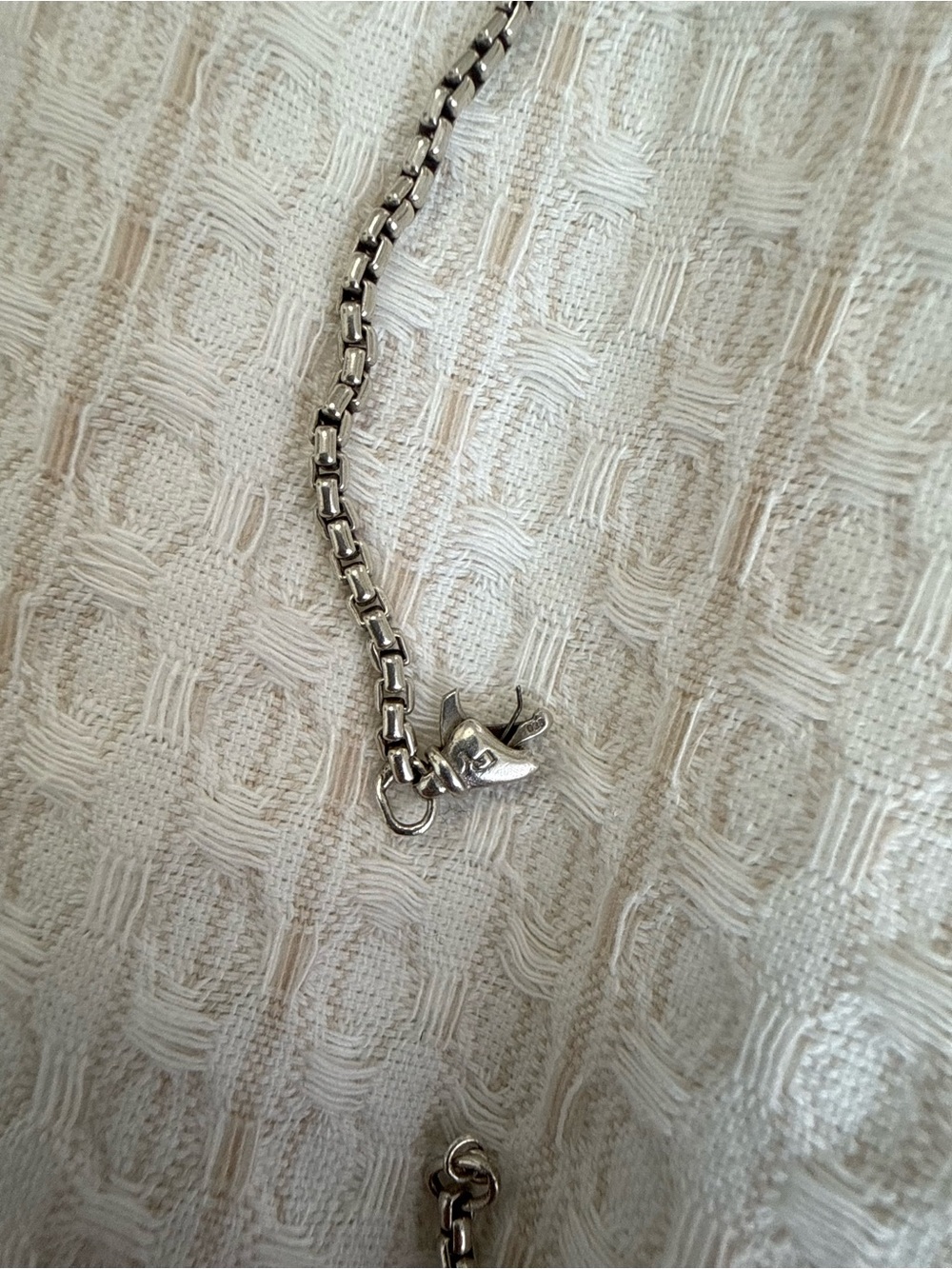 David Yurman Silver Box Chain Necklace